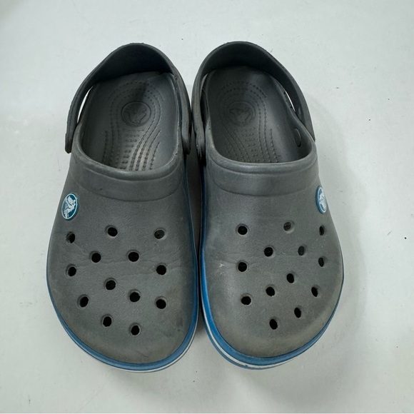 Crocs Classic Clogs Slip On Grey Gray Blue Kids Shoes - Picture 2 of 5